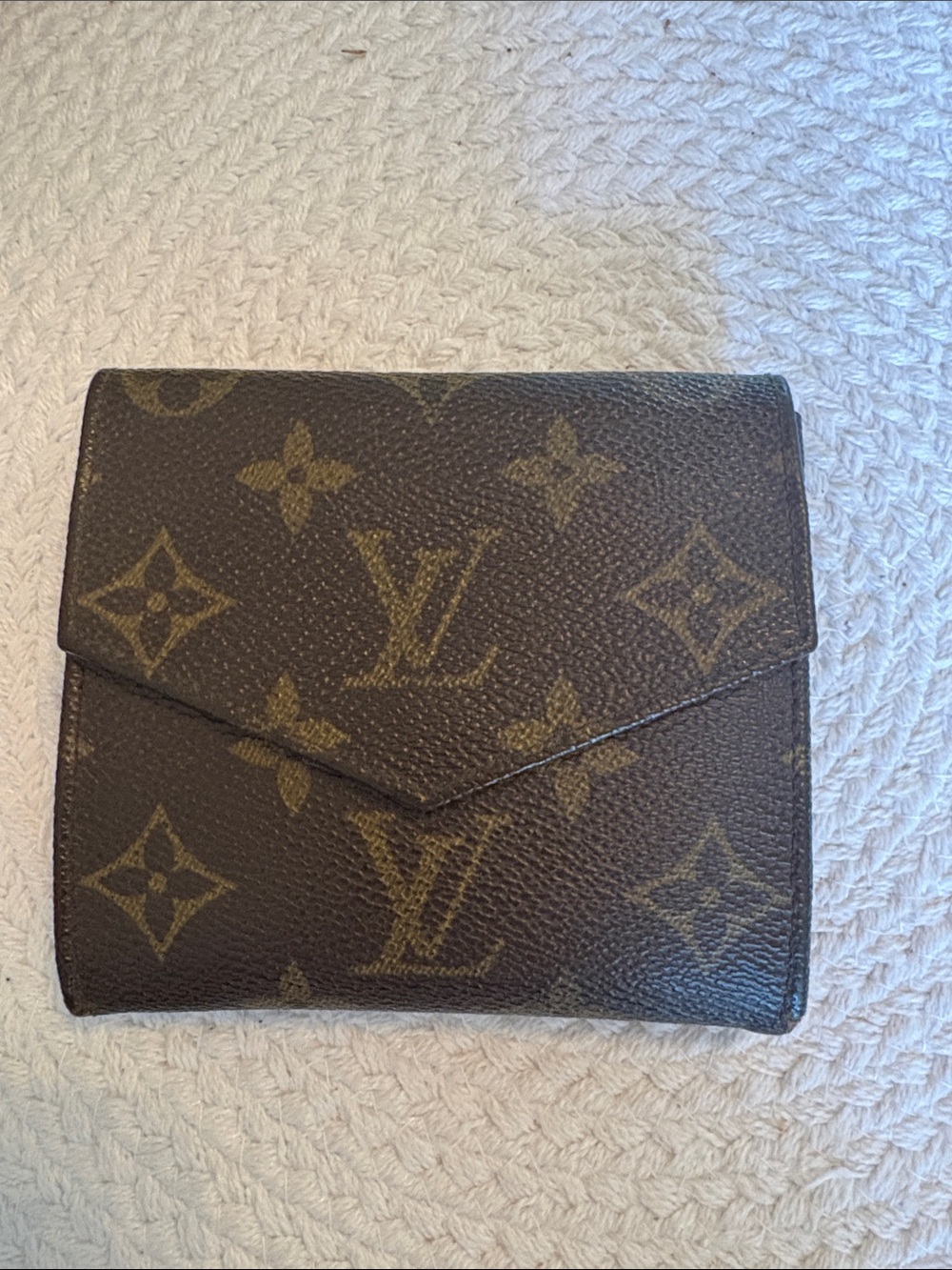 Authentic vintage Louis Vuitton Monogram Canvas Envelope Wallet in Brown